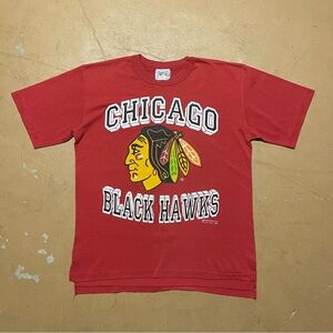 1989 Softwear Athletics Chiago Blackhawks Graphic T-Shirt Single Stitch Medium